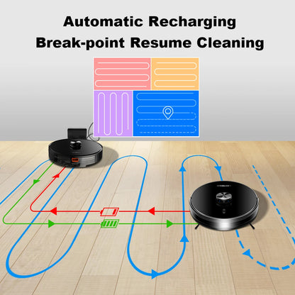Liectroux X6 LDS Robot Vacuum Cleaner,Laser Lidar Navigation,Wet & Dry Mopping,6500Pa Suction,Multi-Floor Map,Customized Smart H