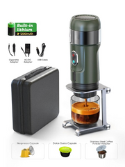 Koffiemachines - Koffiezetapparaat - Draagbare & Draadloze - Espresso Machine – Goed voor Auto & Camping – Geschikt voor Nespresso & Dolce Gusto Capsules - Groen