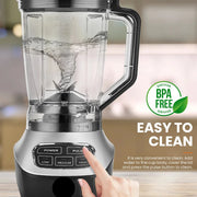 Slow Juicer - Juicer - Food Grinder - Juicer - 1201-1500W - Heavy Duty - Commercial Quality - Timer Blender - Mixer - Juicer - Fruit Food Processor - Ice Smoothies - Three Speeds - Black