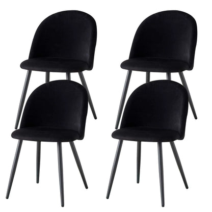 Eetkamerstoelen – Stoelen – Velvet Stoelen – Zwarte Stoelen – Comfortabel – Verchroomd Metalen Onderstel – 120 Kg Draagkracht - QUORE