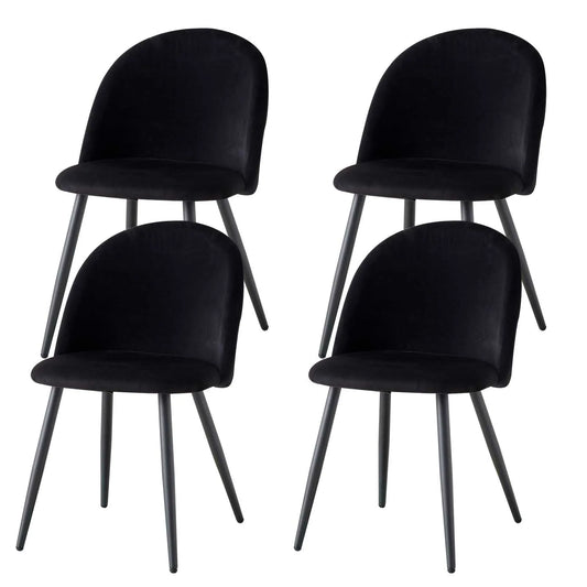 Eetkamerstoelen – Stoelen – Velvet Stoelen – Zwarte Stoelen – Comfortabel – Verchroomd Metalen Onderstel – 120 Kg Draagkracht - QUORE