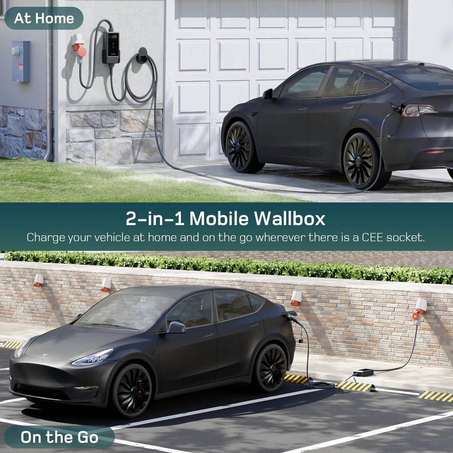 Mobiele Ev-Lader – Draagbare Laadpaal – Elektrische Auto Oplader – Type 2 Laadkabel – 15M Basic Set – 22 KW 3-Fase Snelladen – IP66 Waterdicht Design