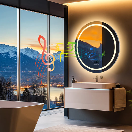 Verlichte Badkamerspiegel – Wandspiegel – LED Spiegel – Anti Condens Spiegel – Rond - 80x80cm – Touch Sensor – IP65 Waterbestendig