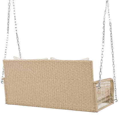 Rattan Hangstoel – Schommelstoel – Tuinstoel – Balkonstoel – Weerbestendig – Comfortabel Zitvlak – Maximaal Draaggewicht 160 Kg