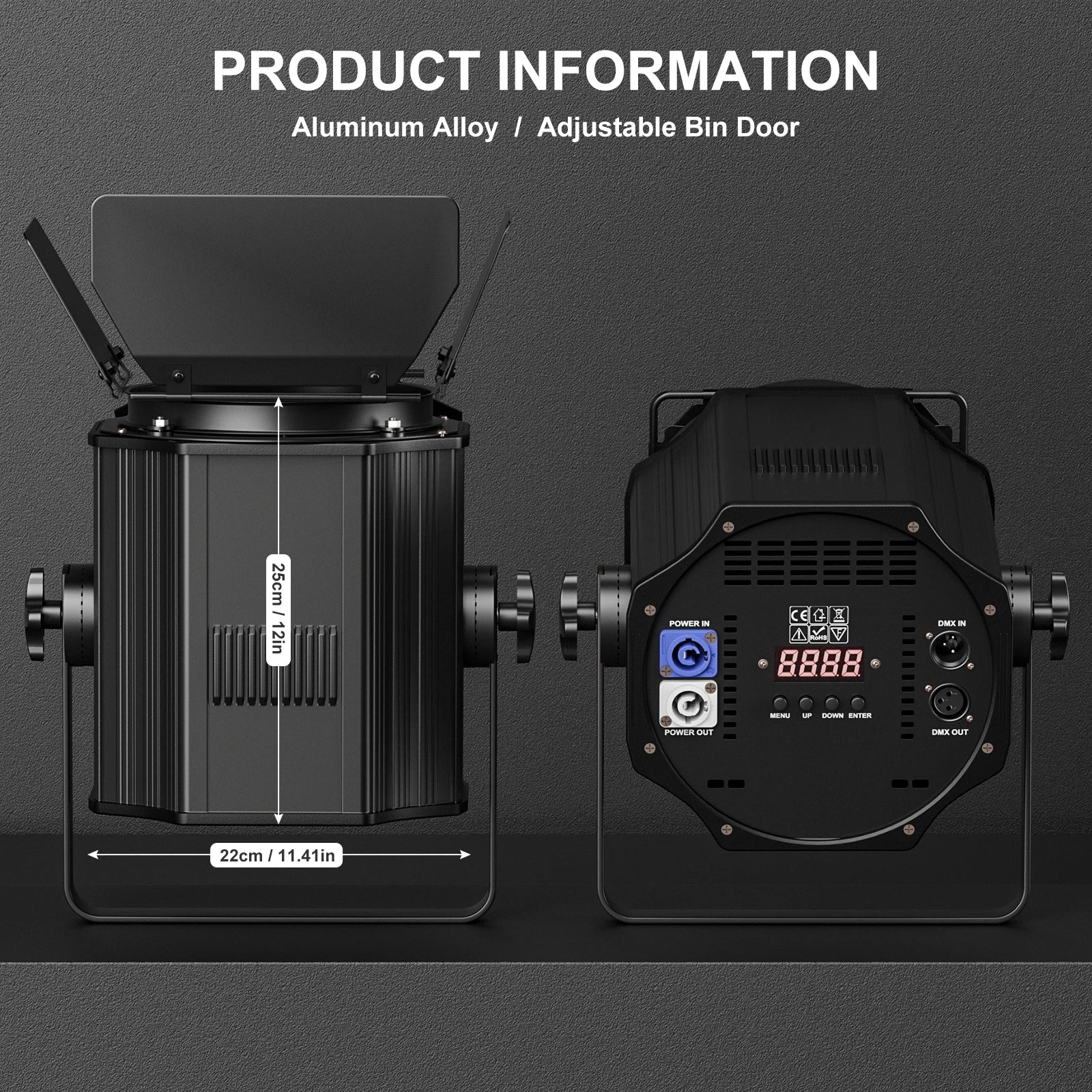 Professionele LED Par Spots – LED Podiumverlichting – DJ Verlichting – Theaterlampen – Eventverlichting – 4 Stuks 200W – Instelbare Warm & Koud Wit Kleurtemperatuur - QUORE
