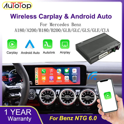 Draadloze CarPlay Adapter – Android Auto Interface – Bluetooth Connectie – Auto Multimedia Oplossing – NTG 6.0 Variant – Eenvoudige Installatie – Ondersteunt AirPlay & MirrorLink