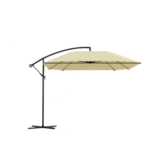 Verstelbare Tuinparasol – Balkonparasol – Zonneparasol – Buitenparasol – 360° Draaibaar Dak – UV-Bescherming – Stevig Gepoedercoat Frame - Crème