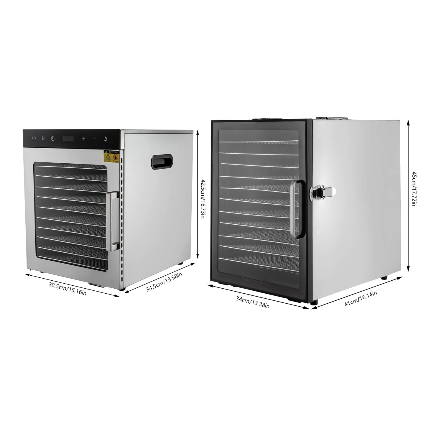 Voedseldroger – Voedseldehydrator – Fruitdroger – Snackdroger – Droogoven – 10 RVS Trays – 800W Vermogen & Digitale Temperatuurregeling