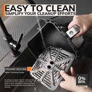 MIUI 5L- Airfryer- Airfryer XL- met Touch Control & Nonstick mandje & zichtbaar venster- Lichtgrijs