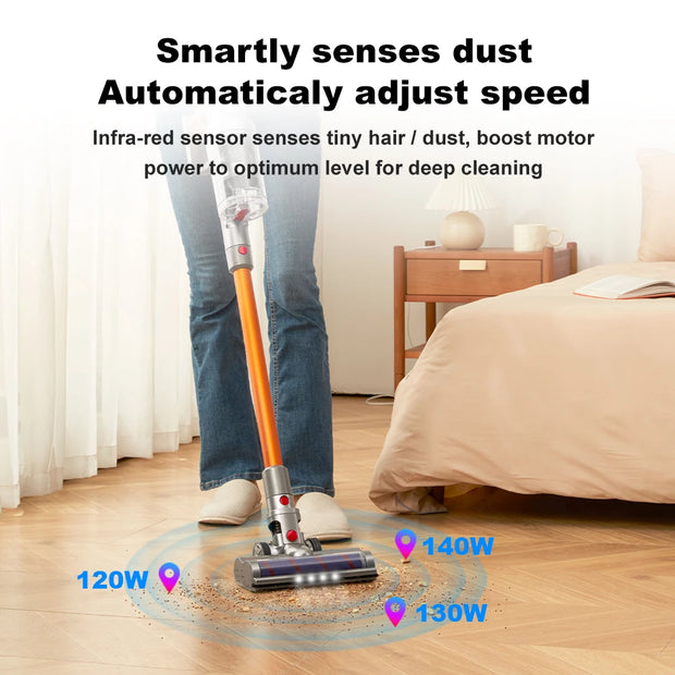 Cordless Stick Vacuum Cleaner - Stick Vacuum Cleaner - Vacuum Cleaner - Cordless Stick Vacuum Cleaner - Powerful Suction - 27KPa - 250W - LCD - Yellow