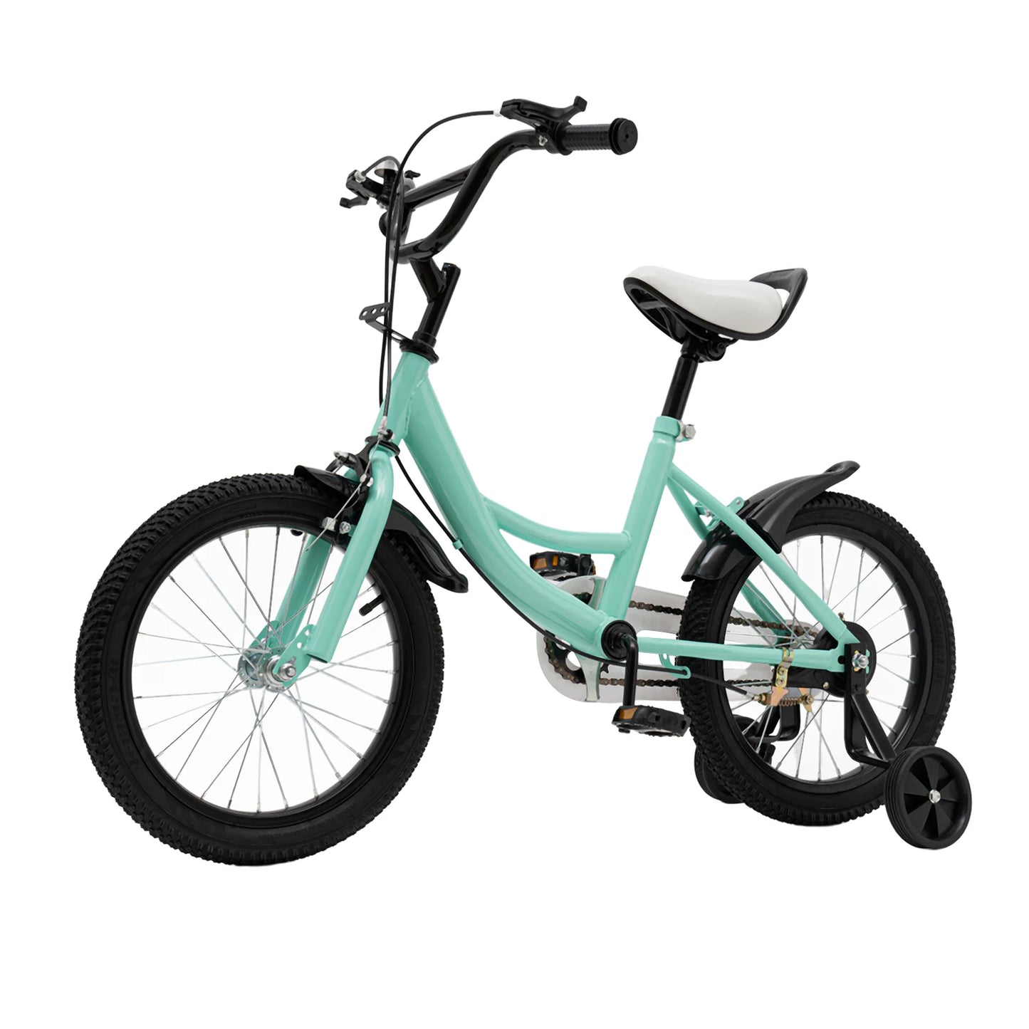 Kinderfiets - Kinderfietsen - Jongensfiets - Meisjesfiets - 16" - Fiets voor Jongens en Meisjes met Veiligheidswielen en Schokabsorberende Rubberen Banden
