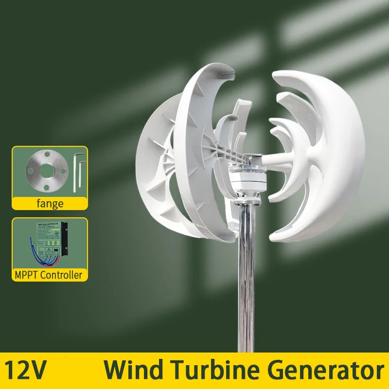 3000W Verticale As Windturbine – Windgenerator – Windmolen – Windenergie Generator – Windmolen Generator – 12V Met MPPT Lader – Stil En Laag Startwindvermogen - QUORE