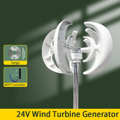 3000W Verticale As Windturbine – Windgenerator – Windmolen – Windenergie – Windkracht – 24V Met MPPT – Laag Geluid – Start Bij Lage Windsnelheid