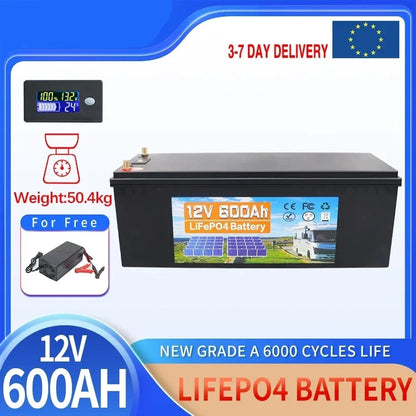 Batterij - Solar batterijen - Zonne opslag - Lithium IJzer Fosfaat Batterij - Opslag - 12V - 100AH - LiFePO4 Batterij met Ingebouwde BMS voor RV, Campers, Golfkarren en Zonne-opslag