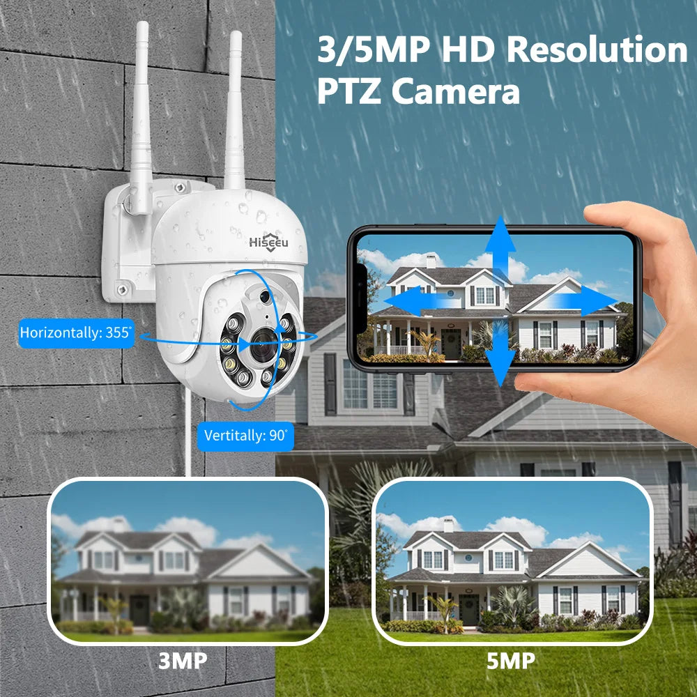Beveiligingscamera – IP Camera – CCTV Camera – Bewakingscamera – Beveiligingssysteem – 16-Kanaals Draadloos – 5MP PTZ Met Nachtzicht – Twee-weg Audio - QUORE