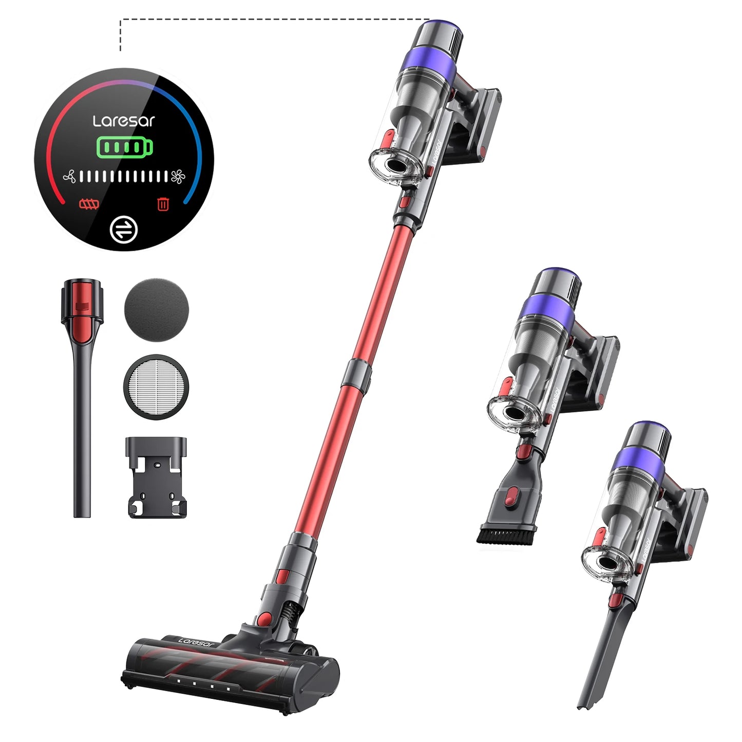 Steelstofzuiger - Stofzuiger - Draadloze - Vacuum Cleaner - 500W - 48000PA Kracht - Met Verwijderbare Accu – Brushless Motor – Voor Auto & Huis – EU Plug - QUORE