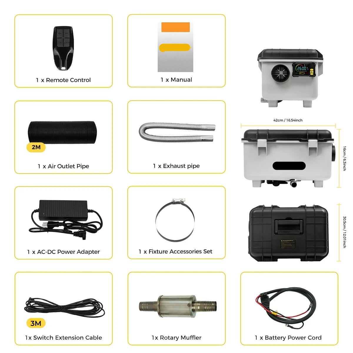 Dieselverwarmer – Diesel Luchtverwarmer – Diesel Standkachel – Parkeerverwarming – 8KW Vermogen – Bluetooth App Bediening – Ultra Stil & Energiezuinig