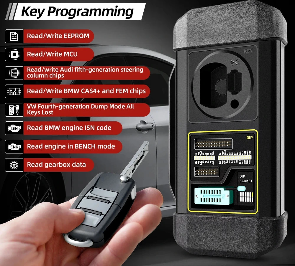 Auto Sleutel Programmeur – Autosleutel Programmeur – Sleutel Programmer – Chip Programmer – Voertuig Sleutel Tool – Multi-functie 4-in-1 – Compatibel Met LAUNCH X-431