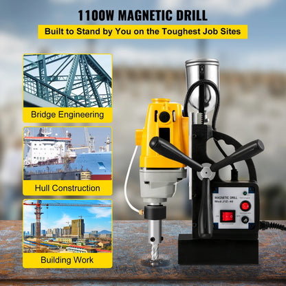 Magneetboormachine - Boormachine - Elektrische Boorpers - Kernboormachine - Magnetische Boormachine - Kernboor - 1100W - 40mm - Elektromagnetisch Boorapparaat - Industriële Boorstandaard