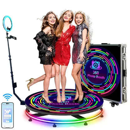 Fotobudka 360° – 360 Graden Fotocabine – Draaiplatform – Slow Motion Booth – Evenementen Fotohokje – Ingebouwde Ringlamp – Geschikt Voor 1-7 Personen