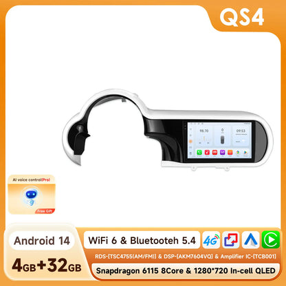 Car Multimedia Speler – Autoradio – Navigatiesysteem – Touchscreen Display – Android Auto – 9 Inch Scherm – Draadloos CarPlay & 4G Verbinding – 360° Panoramische Camera - QUORE