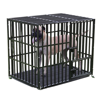 Hondenbench – Grote Hondenkennel – Stalen Bench – Ruime Dog Crate – Vierkante Metalen Buizen – Dubbele Veiligheidssloten – Uitneembare Bak - XXL