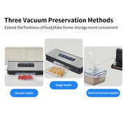 BioloMix - Vacuum Sealer - Vacuum Sealer - Electric Dry/Wet Food Packaging for Kitchen - Silver Gray