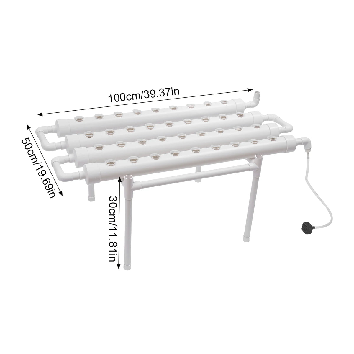 Hydrocultuur - Hydrocultuursysteem - Hydrocultuur - Kweeksysteem - 36 plaatsen 1 laag - Groenteplantenteelt gereedschap beugel - voor tuin- Wit