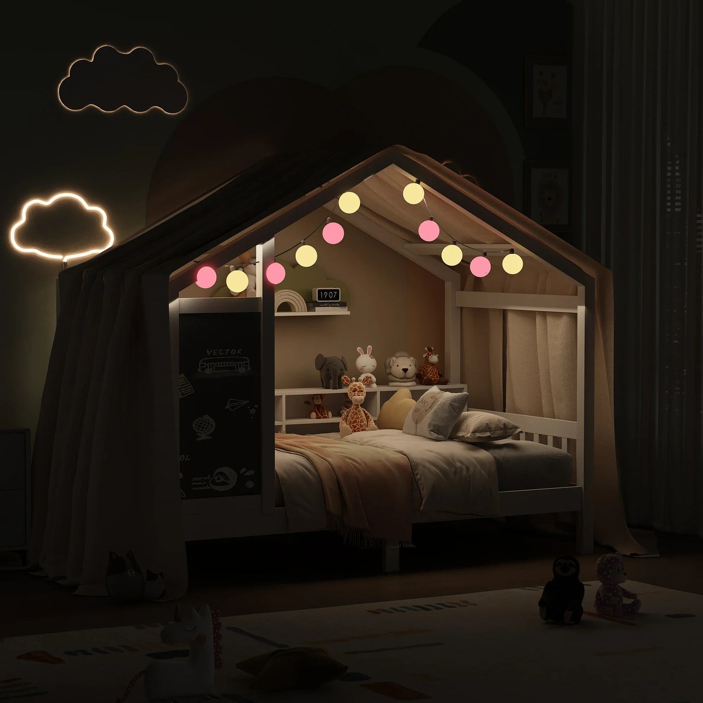 Huisbed – Kinderbed – Peuterbed – Bedhuisje – Lattenbodem – 90x200 Cm – Dennenhout