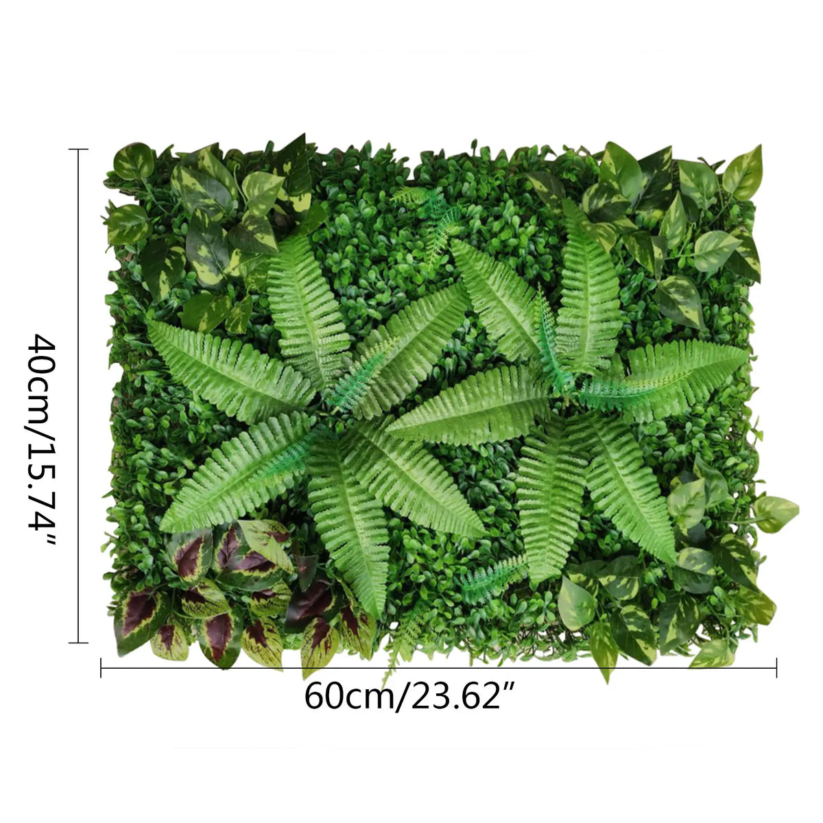 Wandpanelen - Kunstmatig Mat Paneel - Muur Hek Decoratie - Nep Hek - Kunstmatige Levensechte Planten - voor Muur Vloer Gazon Decoratie - 40x60cm - 12 stuks - Groen