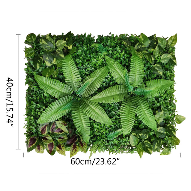 Wandpanelen - Kunstmatig Mat Paneel - Muur Hek Decoratie - Nep Hek - Kunstmatige Levensechte Planten - voor Muur Vloer Gazon Decoratie - 40x60cm - 12 stuks - Groen