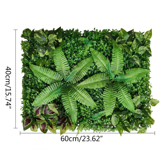 Wandpanelen - Kunstmatig Mat Paneel - Muur Hek Decoratie - Nep Hek - Kunstmatige Levensechte Planten - voor Muur Vloer Gazon Decoratie - 40x60cm - 9 stuks - Groen - QUORE