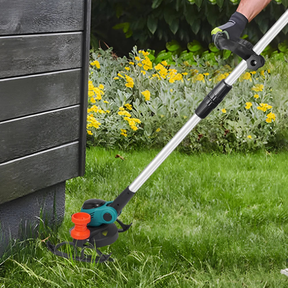 Handmaaier - Grasmaaier - Grastrimmer - Grasschaar - Grasmachine - 3000W - 6-Inch - Elektrische/Accu - Grastrimmer met 90° Verstelbare Kop – Snoerloos Tuingereedschap - 21V/18V Compatibel - Inclusief 2x Accu - QUORE