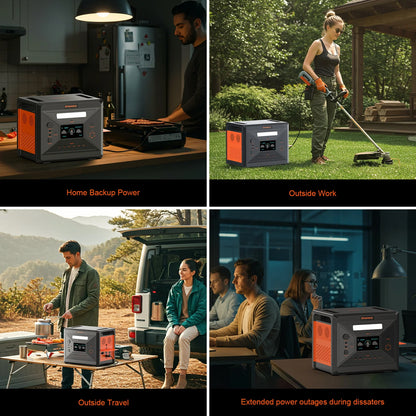 Draagbare Powerstation – Mobiele Stroomvoorziening – Noodstroomaggregaat – Zonne-energie Generator – Energie Backup – 2304Wh Capaciteit – 2500W Hoog Vermogen