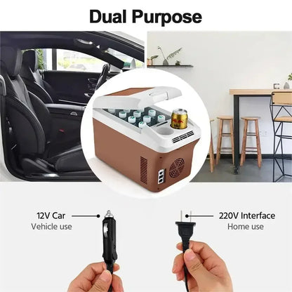 Mini Koelkast – Draagbare Koelbox – Camper Koelkast – Auto Koelkast – Mini Frigo - 15L – Koelen En Verwarmen – Stil <35 dB - Bruin