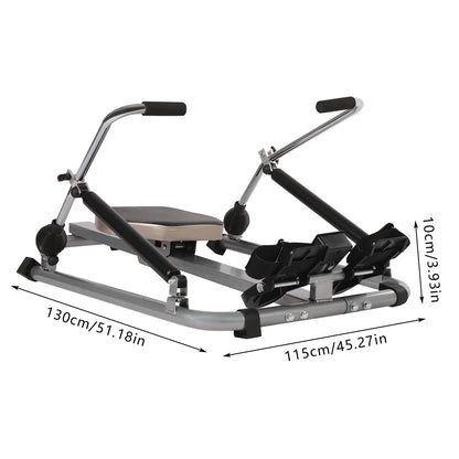 Hydraulische Roeimachine – Roeitrainer – Fitnessapparaat – Indoor Rower – Full Motion Roeimachine – Zwart – Verstelbare Weerstand 15-55kg – Stil en Compact Met LCD-Display