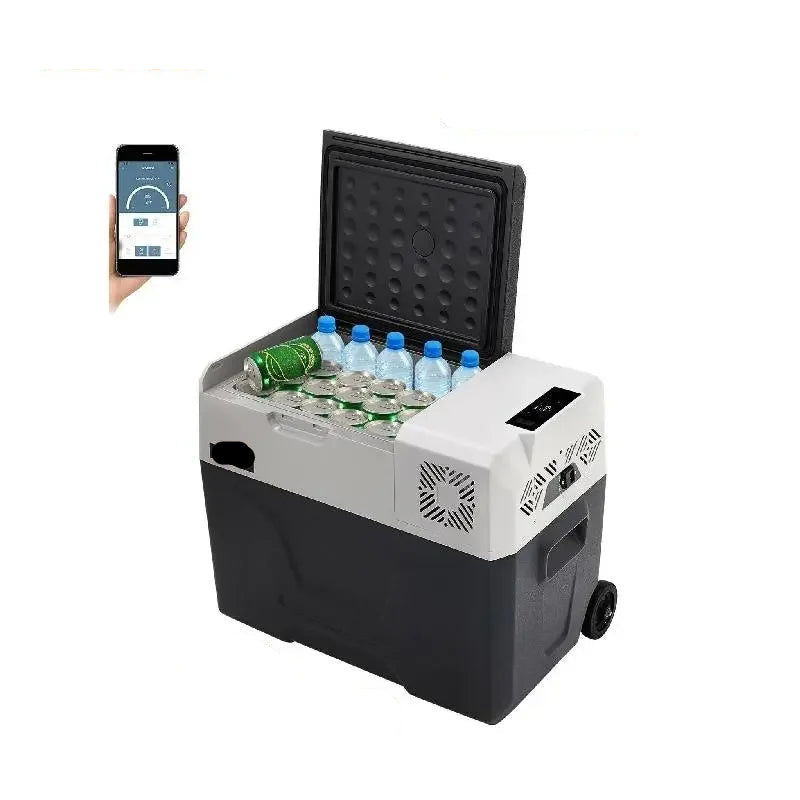 Auto Koelkast - Koelbox - Mini Koelkast - Draagbare - 40L - 42QT - 12V/24V/220V - met Compressor - Mini Fridge - Perfect voor Camping, Roadtrips en Outdoor Avonturen