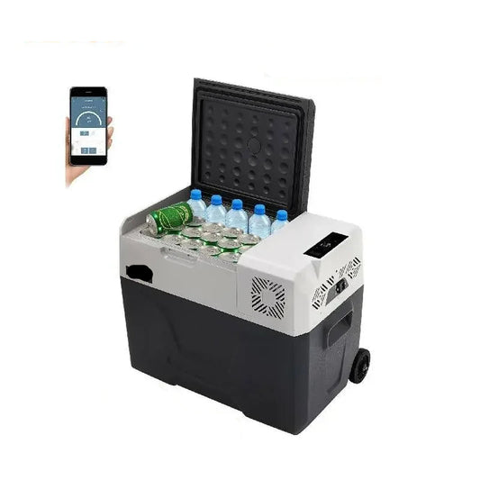 Auto Koelkast - Koelbox - Mini Koelkast - Draagbare - 40L - 42QT - 12V/24V/220V - met Compressor - Mini Fridge - Perfect voor Camping, Roadtrips en Outdoor Avonturen