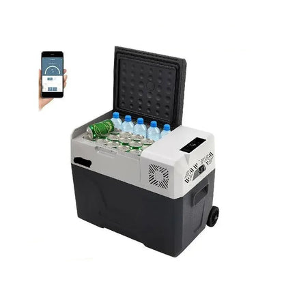 Auto Koelkast - Koelbox - Mini Koelkast - Draagbare - 30L - 32QT - 12V/24V/220V - met Compressor - Mini Fridge - Ideaal voor Camping, Reizen en Picknicks
