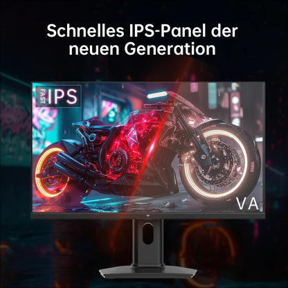 Gaming Monitor – Gaming Scherm – PC Monitor – Monitor Voor Gamen – 24,5 Inch – 300Hz Verversingssnelheid – 1 ms Reactietijd – Full HD FHD 1080p – Fast IPS Paneel – FreeSync & G-Sync Compatibel – Mat Scherm – Zwart - QUORE