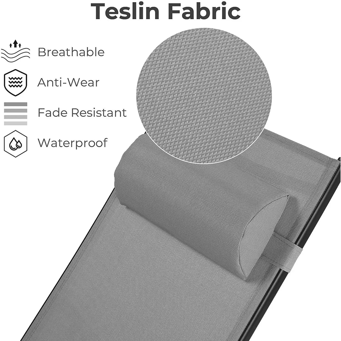 Verstelbare Ligstoel Set – Aluminium Ligstoel – Ligbed Buiten – Tuinmeubilair – Lichtgewicht Frame – Textilene Bekleding