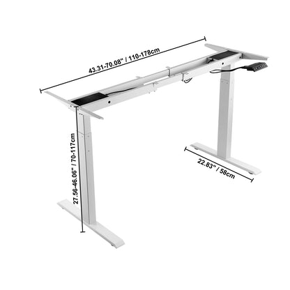 Ergonomisch Zit-Sta Bureauframe – Verstelbaar Bureauframe – Zit Sta Frame – Hoogte Verstelbaar – Stil Motor – Geheugenfunctie - QUORE
