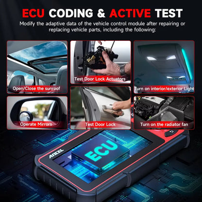OBD2 Scanner – Diagnosetool – Foutcode Lezer – Autosleutel Programmer – ECU Codering – Bi-directionele Besturing – 28 Resetfuncties