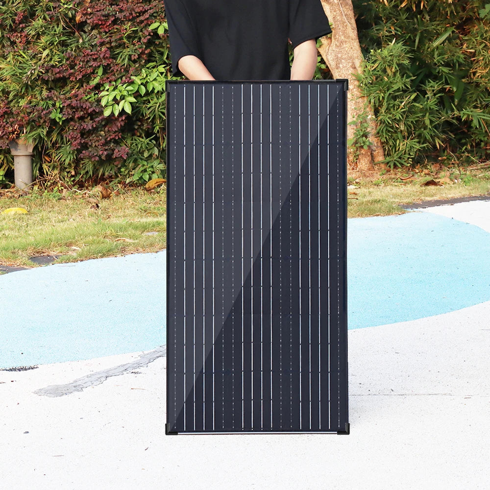 Zonnepaneel - Zonnepanelen - Zonne-energie - 12V Module - Aluminium Frame Lichtgewicht Fotovoltaïsch Paneelsysteem - 150W - 1 Stuks - Waterdicht - voor Boot - Camper - Caravan - RV - Tuin - QUORE
