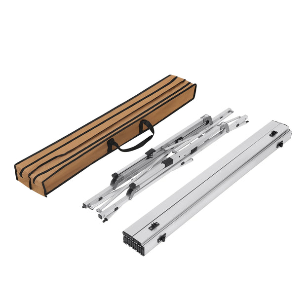 Opklapbare Tafel - Opvouwbare Tafel - Opklapbare Tafel Rechthoekig - Tafels - Kampeertafel - Kampeertafel Opvouwbaar - 120x68.5cm - 4-6 Personen - Aluminium - Verstelbare Hoogte - Zwart