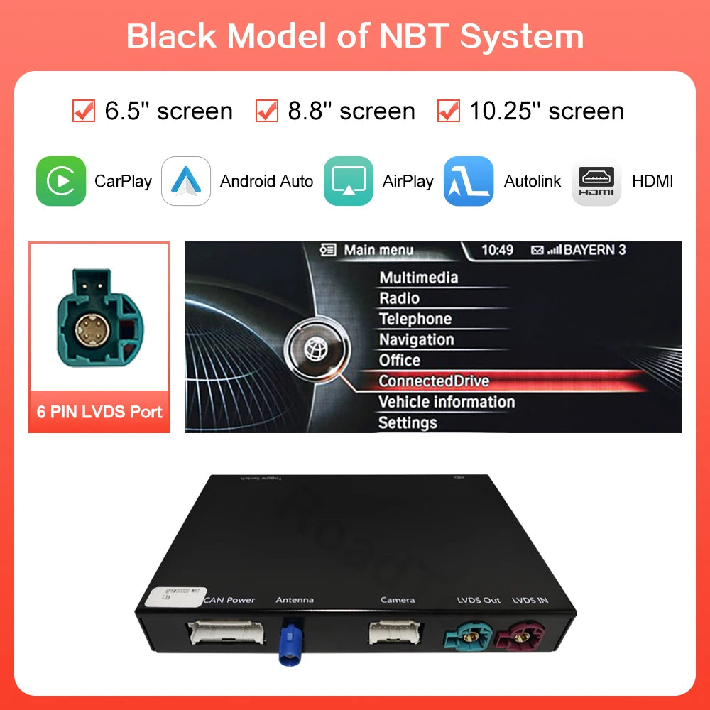 Draadloze CarPlay Module – Android Auto Interface – Smartphone Connectie Adapter – Multimedia Upgrade – NBT ID4 Zwart – Plug & Play Installatie – Mirror Link AirPlay ondersteuning