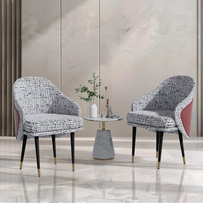 Eetkamerstoelen – Moderne Stoelen – Linnen Stoelen – Zwarte Stoelen – Hoogwaardig Schuim – Zwart Gelakt IJzer
