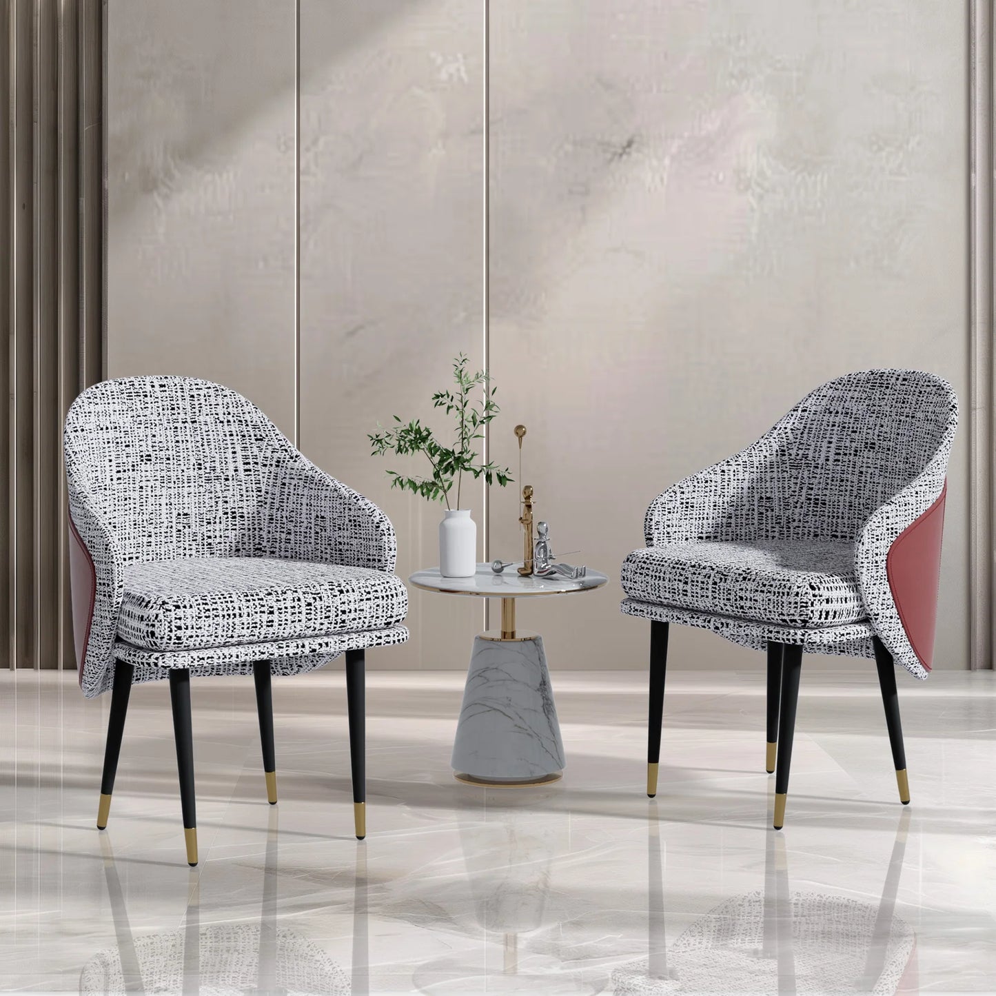 Eetkamerstoelen – Stoelen – Zitkamerstoelen – Keukenstoelen – Linnen Bekleding – IJzeren Frame – Ergonomisch Ontwerp
