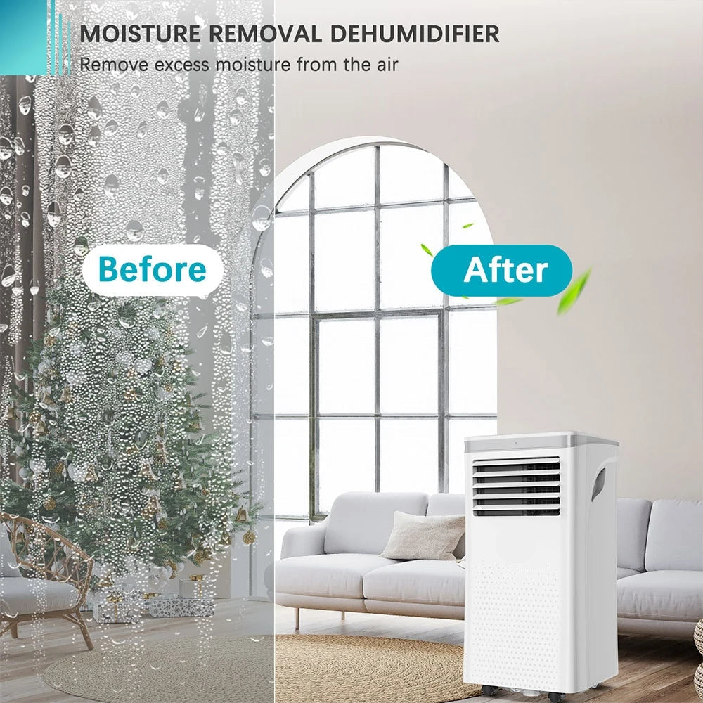 Mobiele Airco - Draagbare Airconditioning - Mini-Airconditioning - Verdampings Luchtbevochtiger - met Afstandsbediening - 7000BTU - voor Koeling - Ventileren - Ontvochtiger - 3.5A - 65dB - 310m³/h - 220-240 V/50HZ  - 70 x 35 x 34.8 cm - Wit