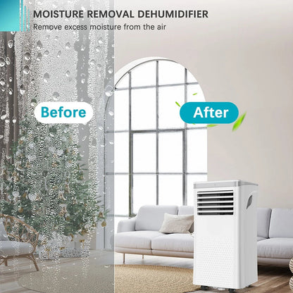 Mobiele Airco - Draagbare Airconditioning - Mini-Airconditioning - Verdampings Luchtbevochtiger - met Afstandsbediening - 7000BTU - voor Koeling - Ventileren - Ontvochtiger - 3.5A - 65dB - 310m³/h - 220-240 V/50HZ  - 70 x 35 x 34.8 cm - Wit